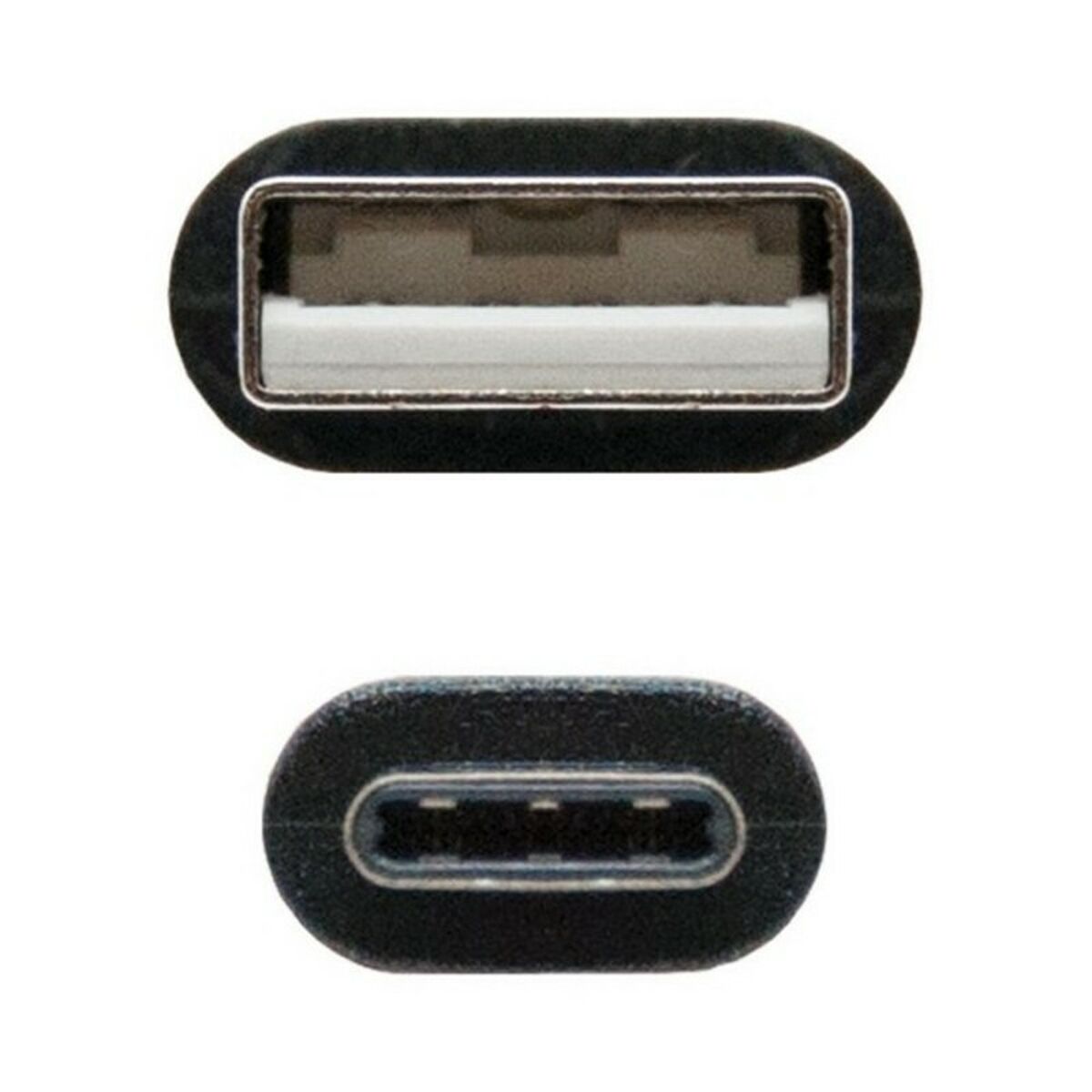 USB A till USB C Kabel NANOCABLE 10.01.210 Svart